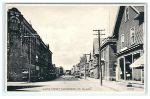Vintage Water Street Summerside PE Island Lithographie Postkarte von V & Sons - Bild 1 von 2