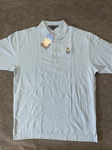 Devon & Jones Golf Polo Shirt Mens 2XL Caddy Emblem Blue Pima Cotton NWT - Picture 1 of 15