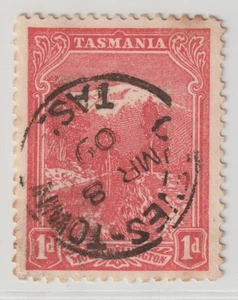 TASMANIA AUSTRALIA 1902 QV HOBART SC#95 POSTMARK GEEVES TOWN USED 9A22 - Picture 1 of 2