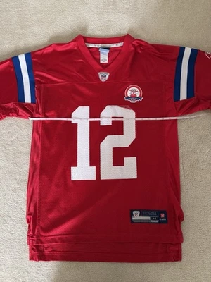 Camiseta deportiva roja Reebok del 50 aniversario de Tom Brady New England Patriots de colección para hombre M’s Foto 1 de 4