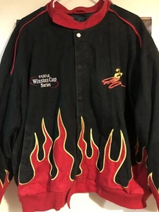 RARE Vintage Jeff Hamilton Jeff Gordon NASCAR Jacket 2001 Medium Black / Flames - Picture 1 of 8