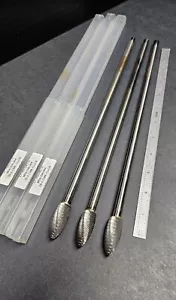 3pc ⅝" Carbide Head Burr 13" OAL Rotary File ⅜" Sh. Mandrel Machinist Tree Flame - Picture 1 of 5
