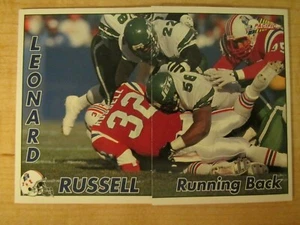 1992 triple carpeta Pacific Leonard Russell #17 de 28 New England Patriots - Imagen 1 de 5