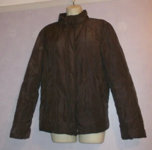 New M & Co Choc Brown quilted concealed collar hood jacket Size 14 - Picture 1 of 2