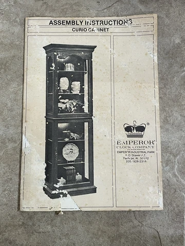 1970s Unbuilt Emperor Clock Company Curio Cabinet Case Kit, Walnut Cover
