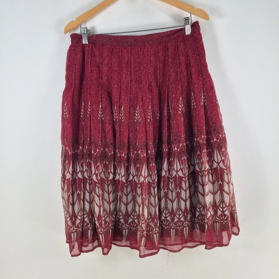 Colorado Mujer Falda Talla 12 Acampanada Midi Rojo Geométrico Cremallera 101800 Foto 1 de 4