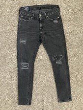 Abercrombie & Fitch Jeans Men's 30x32 Felix Super Skinny Black Distressed