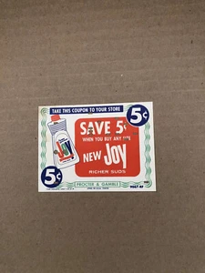 Vintage 1960's Joy Dishwashing Soap Coupon Advertising Proctor & Gamble - Picture 1 of 2