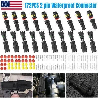 15 juegos de enchufes de conector de cable eléctrico macho hembra impermeable para automóvil de 2 pines Foto 1 de 4