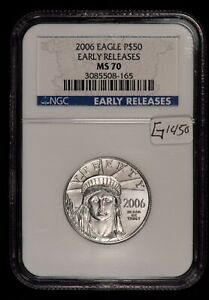 2006 P$50 1/2 oz American Eagle Platinum Coin - Low Mintage - NGC MS 70 - G1450