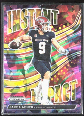 2023 Panini Prizm Draft Picks #II-7 Jake Haener Instant Impact Gold Ice - Image 1 of 2