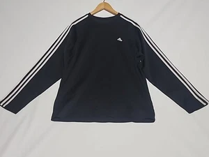 Adidas Men's Black Long Sleeve Crew Neck Pullover Sweatshirt Size Large - Picture 1 of 8