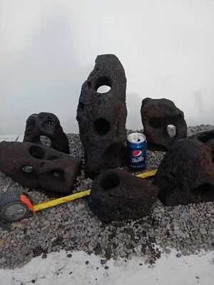 Lot Cichlid Caves Lava Rock Stone Aquarium Decorations Fish Hide Holey Stone  - Image 1 of 4