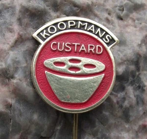 Koopmans Custard Yellow Dessert Sauce 1960's Antique Dutch Advertising Pin Badge - Picture 1 of 2