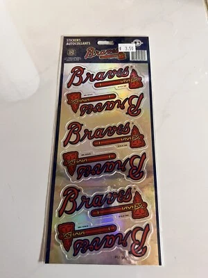 Atlanta Braves Logo Sticker. 6 Stickers On Sheet - Image 1 of 3