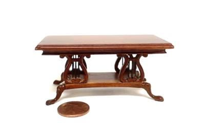 MESA DE CENTRO MINIATURA PARA CASA DE MUÑECAS ESPAQ CON ACABADO NOGAL NUEVO 2771 NUEVA Foto 1 de 3