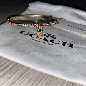 Coach Rainbow Rhinestone Bangle Lock Bracelet - Picture 1 of 8
