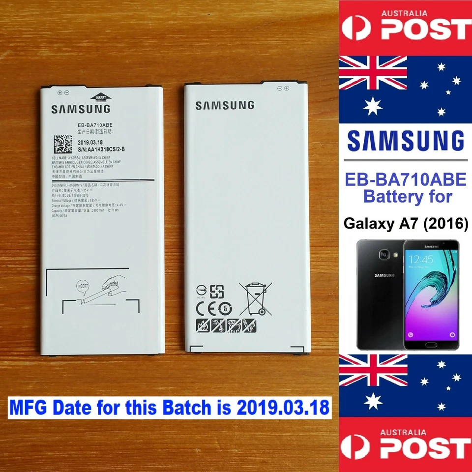Bateria Samsung EB-BA710ABE para Galaxy A7 (2016) SM-A710 3300mAh - Vendedor local - Imagem 1 de 4