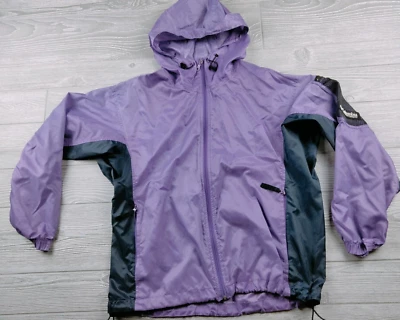 Chaqueta Columbia Mujer M Púrpura Cremallera Completa Bolsillos con Cremallera Capucha Viento Nylon Malla Bolsillo Foto 1 de 4