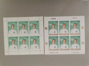 Ajmán. Hojitas nuevas. 1968. Fútbol. Bobby Charlton. Perforado + imperforado - Imagen 1 de 1