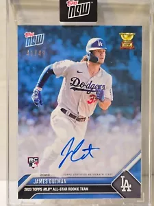 2023 Topps Now MLB Rookie Cup Team #RC-12B Auto /49 JAMES OUTMAN LA Dodgers - Foto 1 di 2
