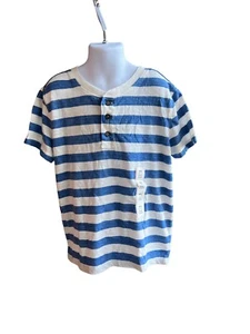 Cat and Jack Boys Blue/White Striped Sz XS 4/5 - Picture 1 of 2
