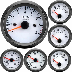 52mm Car Auto Turbo Boost Bar PSI Tachometer Volt Water/Oil Temp Oil Press Gauge - Picture 1 of 18