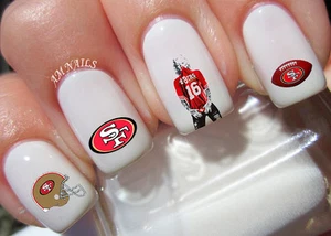 San Francisco 49ers Nail Art Stickers Transfers Decals Set of 37 - A1314 - Picture 1 of 3