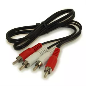 3ft 2 Wire RCA Audio Cables Male/Male (General Duty) - Picture 1 of 2