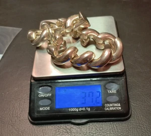 Vior Italy Sterling Silver Macaroni Link Bracelet 7.5in (37.1g) - Picture 1 of 12