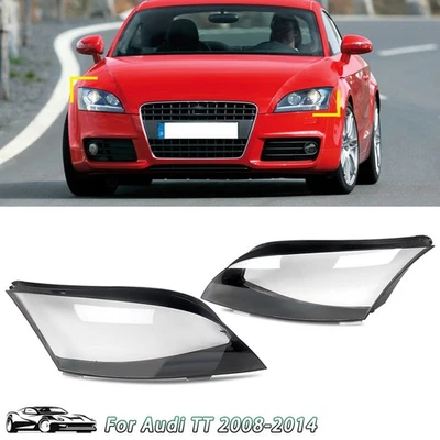 Pair Headlight Lens Cover For Audi TT Roadster 2008-2014 Left & Right 8J0941030 - Image 1 of 4