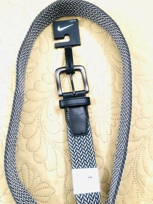 全新..男式大号(适合 W38-W40)耐克加热弹力织带(灰色/白色) — 第 1/4 张图片