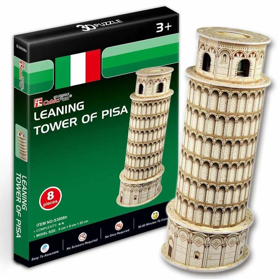 Cubic Fun Leaning Tower of Pisa 3D Puzzle DIY Achitecture Model Building Kit - Image 1 of 1