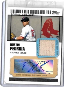 Boleto Dustin Pedroia 2009 Topps al bate del juego del estrellato y autógrafo certificado #/489 - Imagen 1 de 1