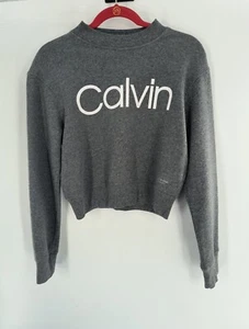 Calvin Klein Performance Women's Size Small Cropped Sweatshirt Gray 071 - Picture 1 of 5