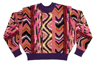 Farm Rio Womens Size Small Stripe Patch Bearded Crewneck Sweater Wool Blend - Picture 1 of 13