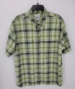 Ascend Shirt Mens XL Green Plaid Performance Short Sleeve Snap Up Outdoor - Picture 1 of 7