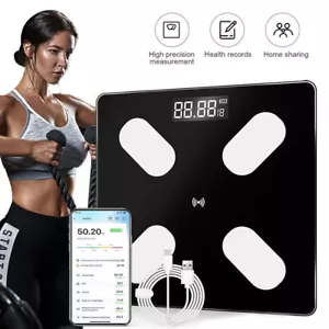 Body Fat Scale 180kg Bluetooth Smart BMI Digital Bathroom Wireless Weight Scales - Picture 1 of 14
