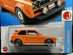 Hot Wheels '73 Honda Civic Custom Orange HW J-Imports Long Card 2023 - Bild 1 von 9