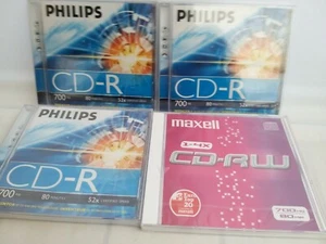 Phillips CD-R 700mb 80min 52 x Certified Speed Recording CDs Maxell New / Sealed - Picture 1 of 3