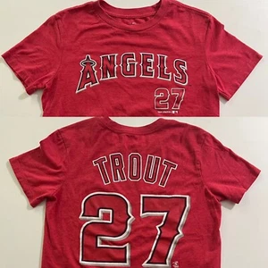 MIKE TROUT #27 Official MLB LOS ANGELES ANGELS Unisex Youth T-Shirt Medium (8) - Picture 1 of 4