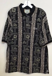Hibiscus Hawaii Brand Mens Polo Shirt Size Lg Los Cabos Embroidered on Chest Blk - Bild 1 von 5