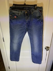 Le Dian Ledian Mens Jeans Union Jack 34x28 Pants - Picture 1 of 10