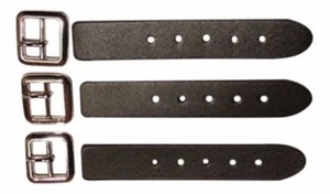 3x Kilt Straps and Buckle 7" Genuine Leather Extender 1.25" wide- Black Strap - Picture 1 of 1