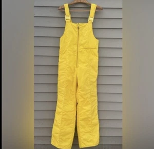 Vintage Saska Ski Wear Yellow Snow Bib Overalls Nylon Mens Large - Picture 1 of 5