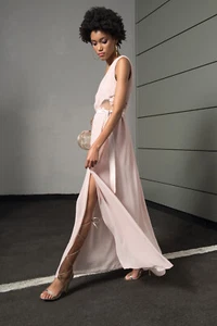 Edas abito vestito Galeno donna ROSA cerimonia lungo elegante morbido premaman - Picture 1 of 2