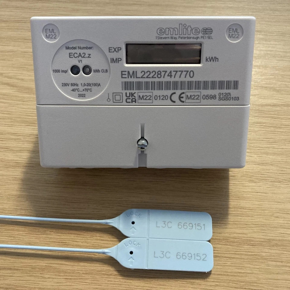 Emlite Single Phase Digital kWh Meter 100A Direction Connection - ECA2-MID+2XPS - Image 1 of 4