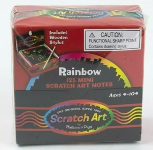 Melissa And Doug Rainbow 125 Mini Scratch Art Notes With Dispenser Stylus Sealed - Picture 1 of 12