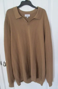New Goodfellow & Co brown herringbone collared long sleeve sweater size 3XL Tall - Picture 1 of 3