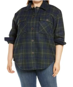 NWT Treasure & Bond Shirt Jacket In Blue/ Green Abel Plaid Size Medium - Picture 1 of 3